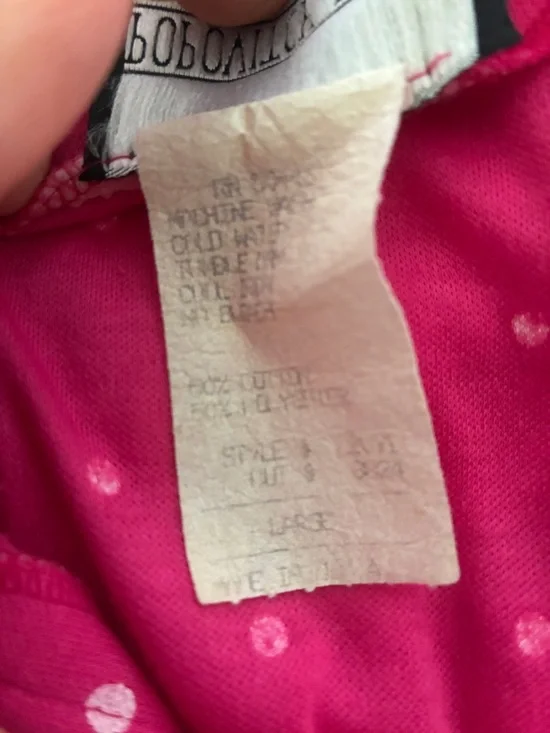 Vintage 80's Pink Polka Dot Button Front Dress Size L - Picture 8 of 10